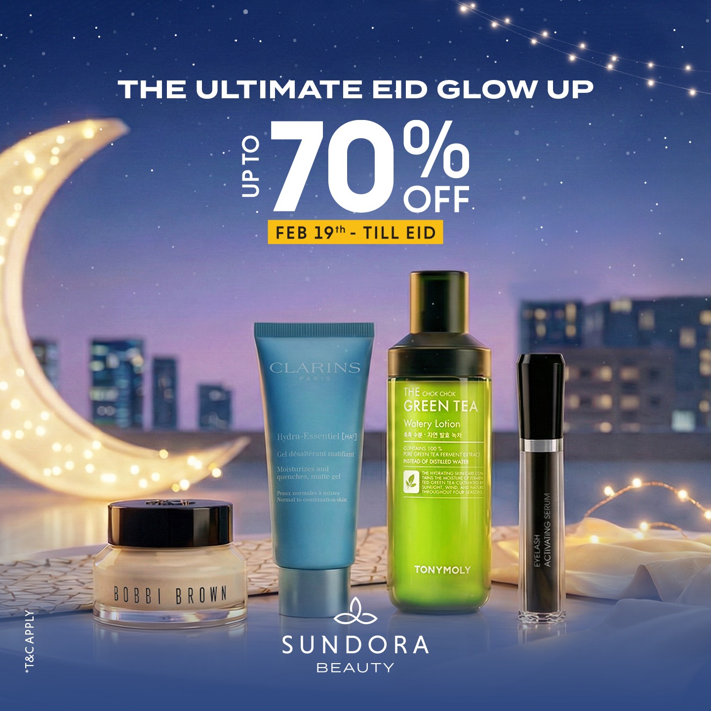 Sundora Beauty Facebook ad: Sundora EID SALE: Get Upto 70 Off on the finest skincare!