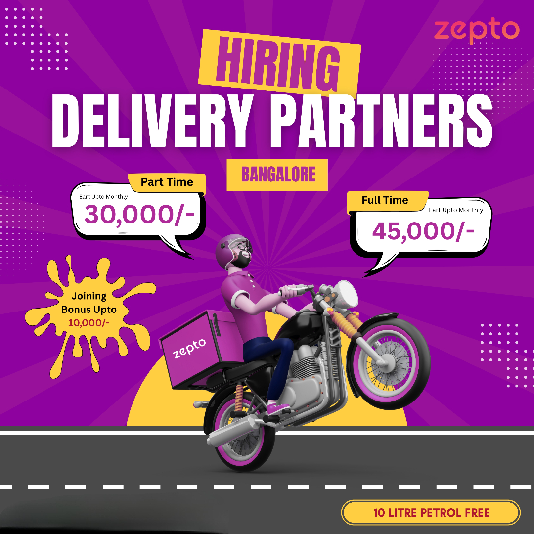FastTrack Hires Facebook ad: Zepto Delivery Job, Bangalore