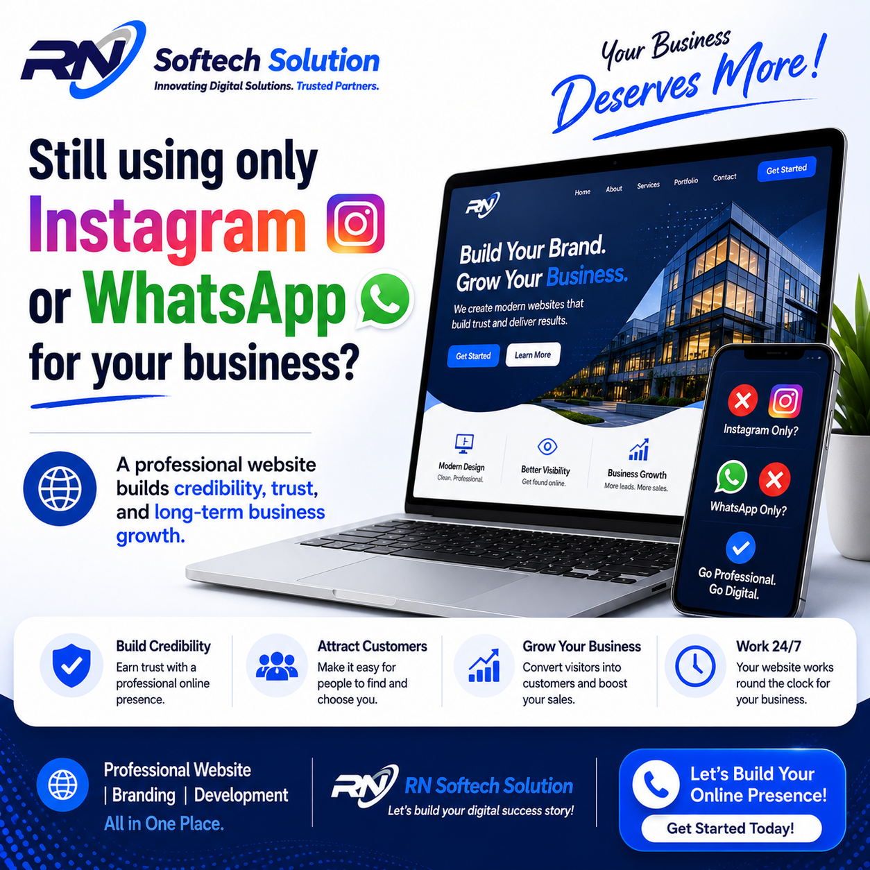 Rn Softech Solutions Facebook ad: Your Competitors Have a Website. Do You?