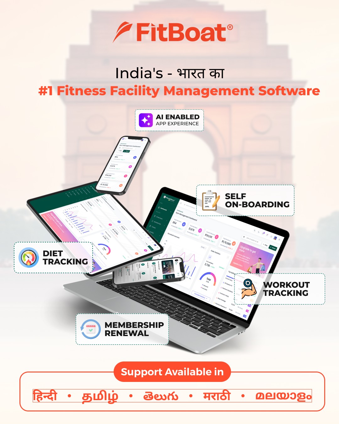 FitBoat.app Facebook ad: Boost your fitness center's revenue and never miss…