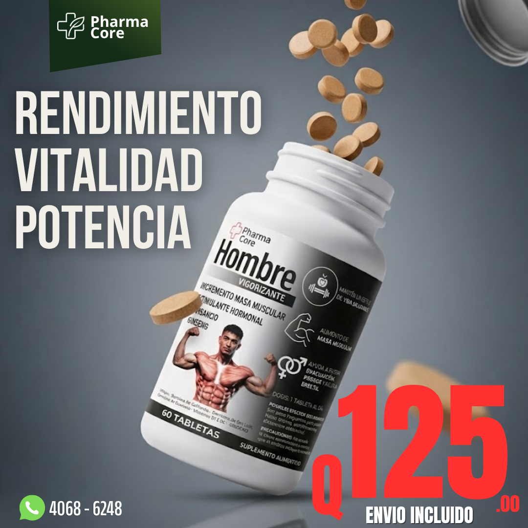 Pharma Core Facebook ad: Vigorizante de alto impacto.
