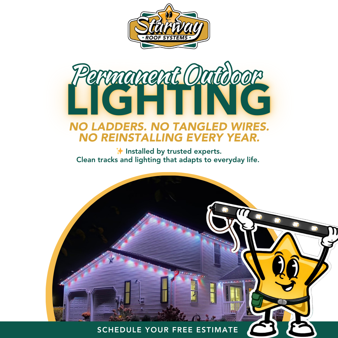 Starway Roof Systems Facebook ad: Permanent Outdoor Lighting That Elevates Your Home Night…