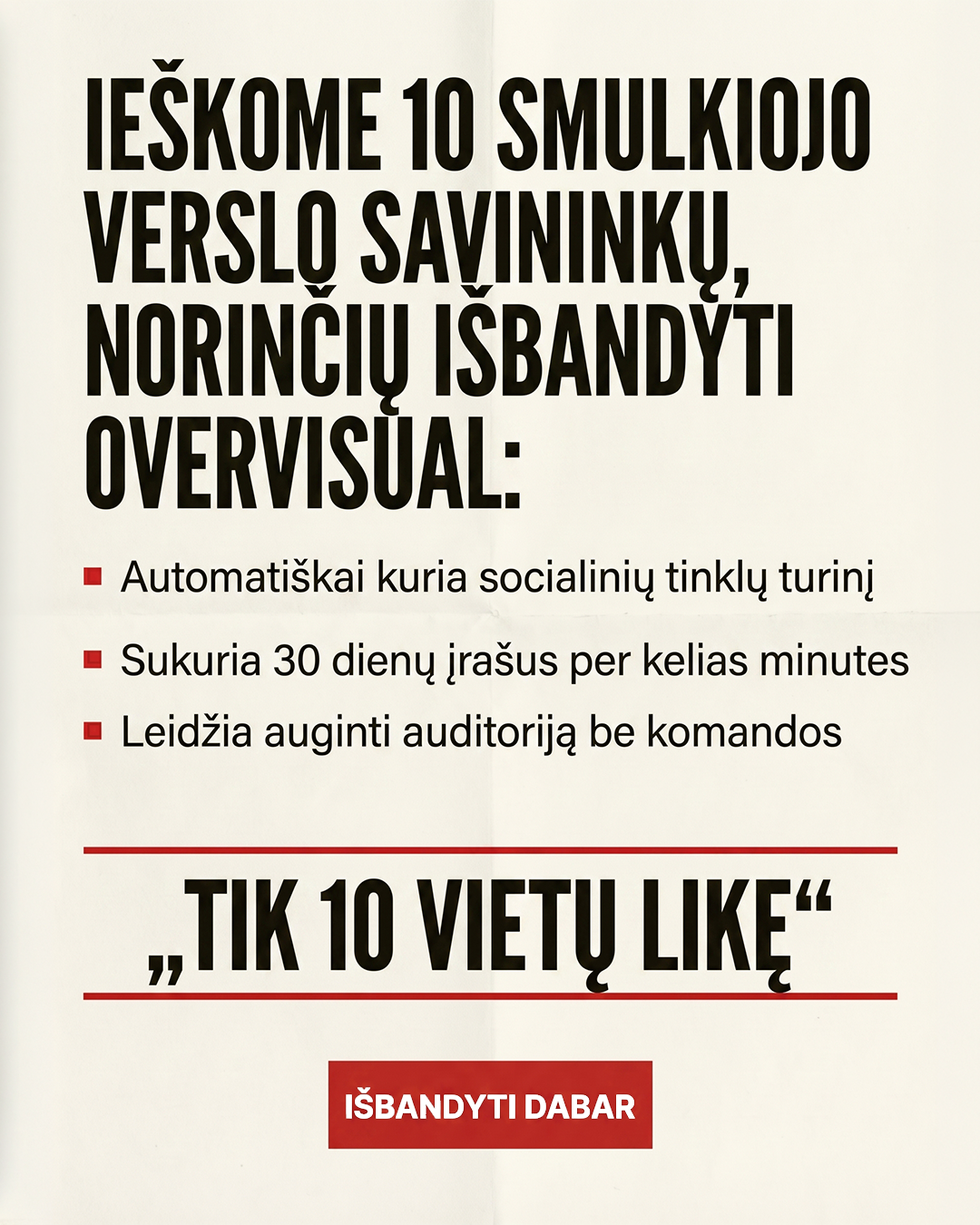 Overvisual Facebook ad