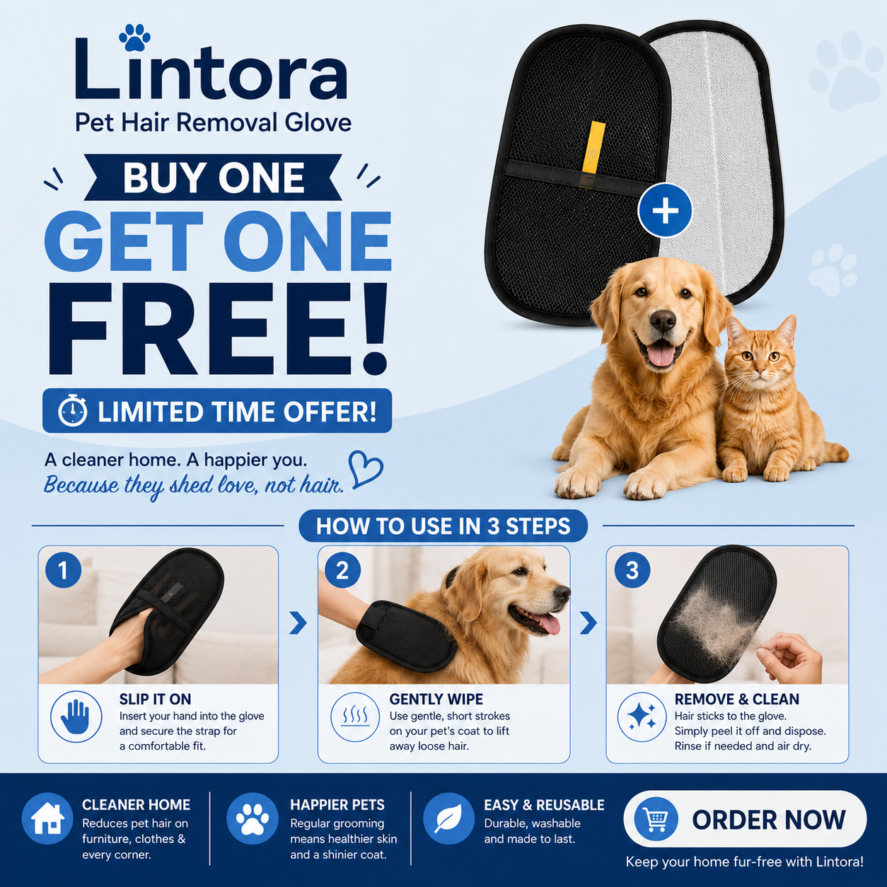 Lintorapet Facebook ad: 50% Off Plus Buy 1 Get 1 Free