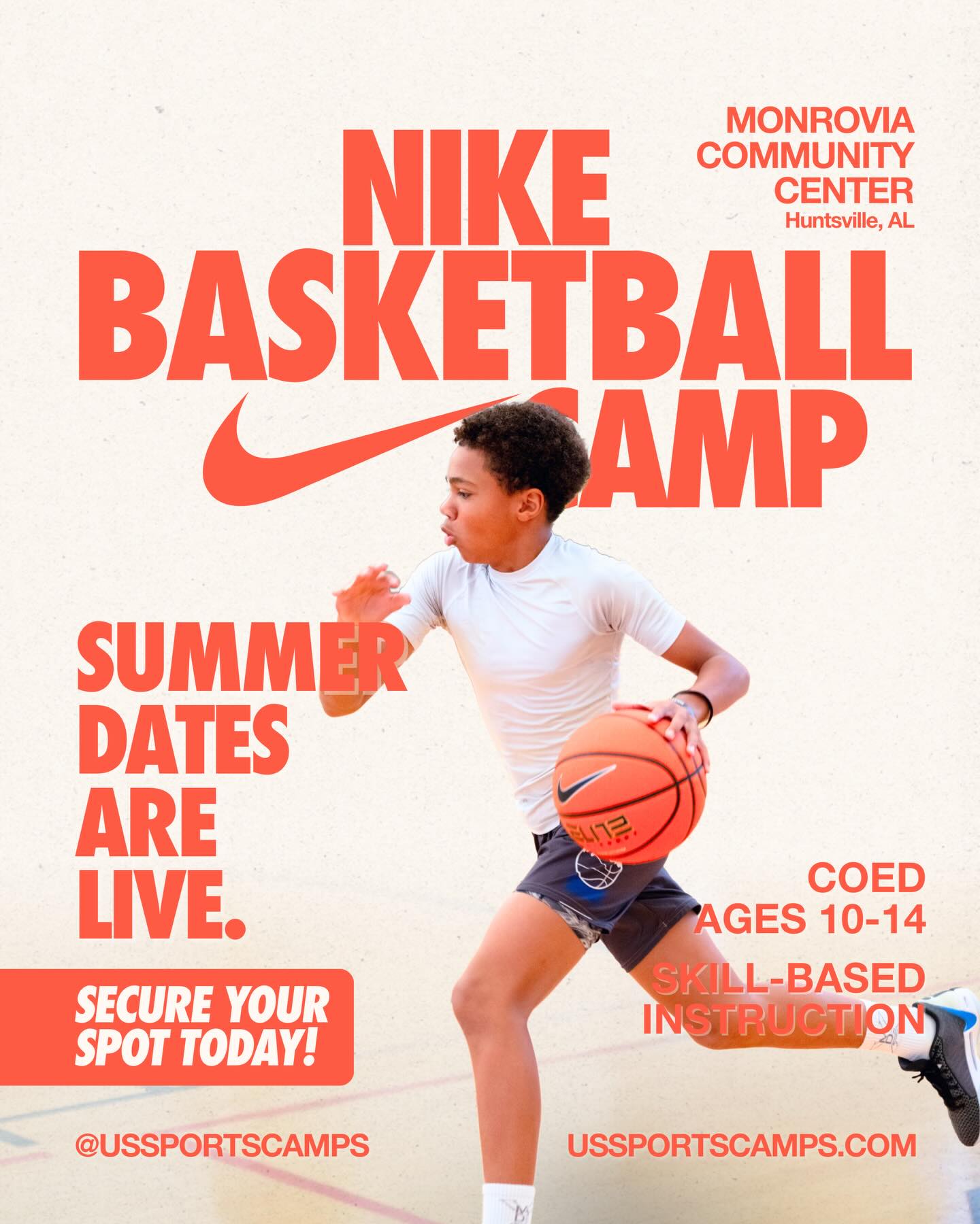 RYG Athletics Facebook ad: Nike Basketball Camp at Monrovia Community Center - 2026 |…