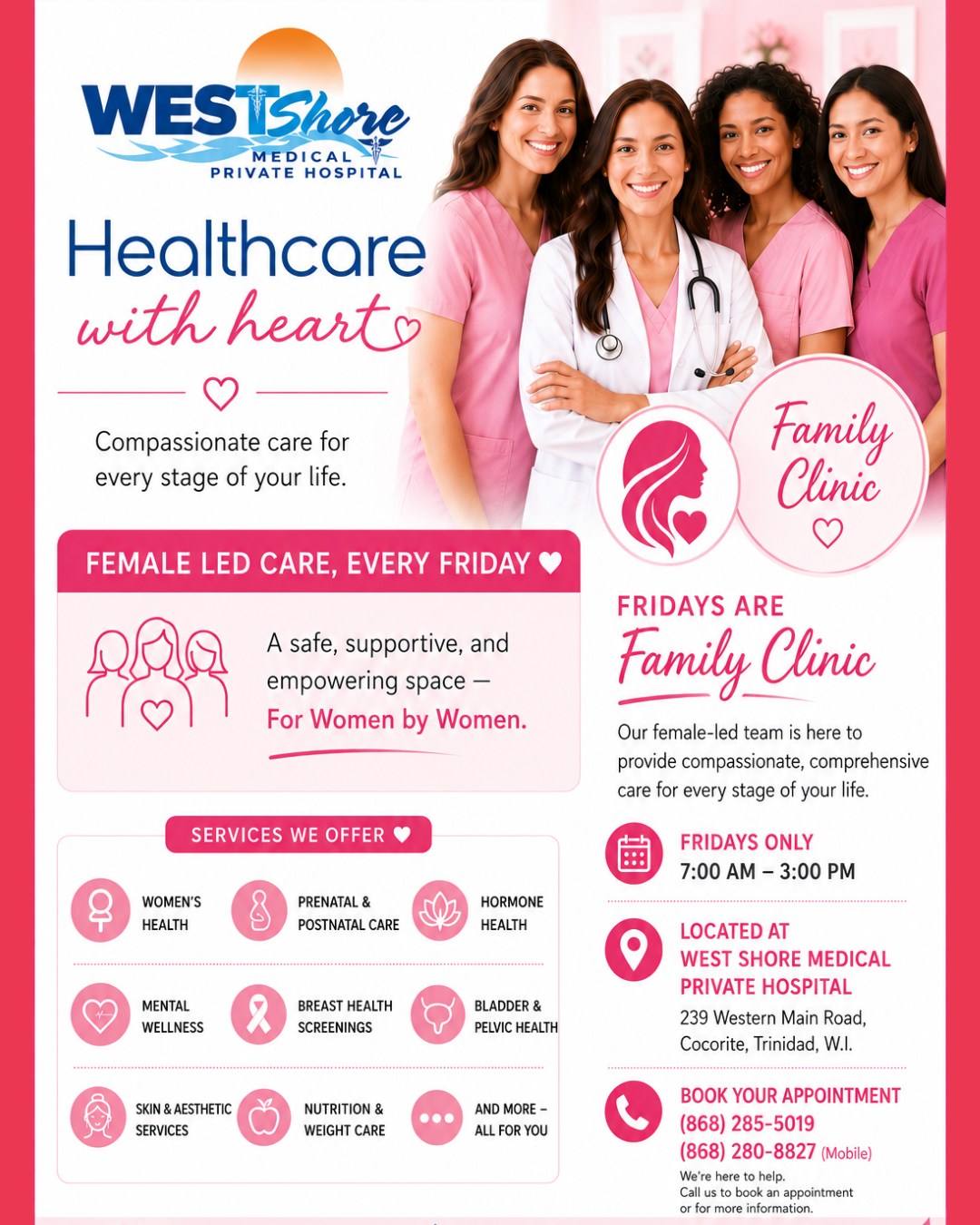 WestShore Medical Private Hospital Facebook ad: Women have unique health needs at every stage…