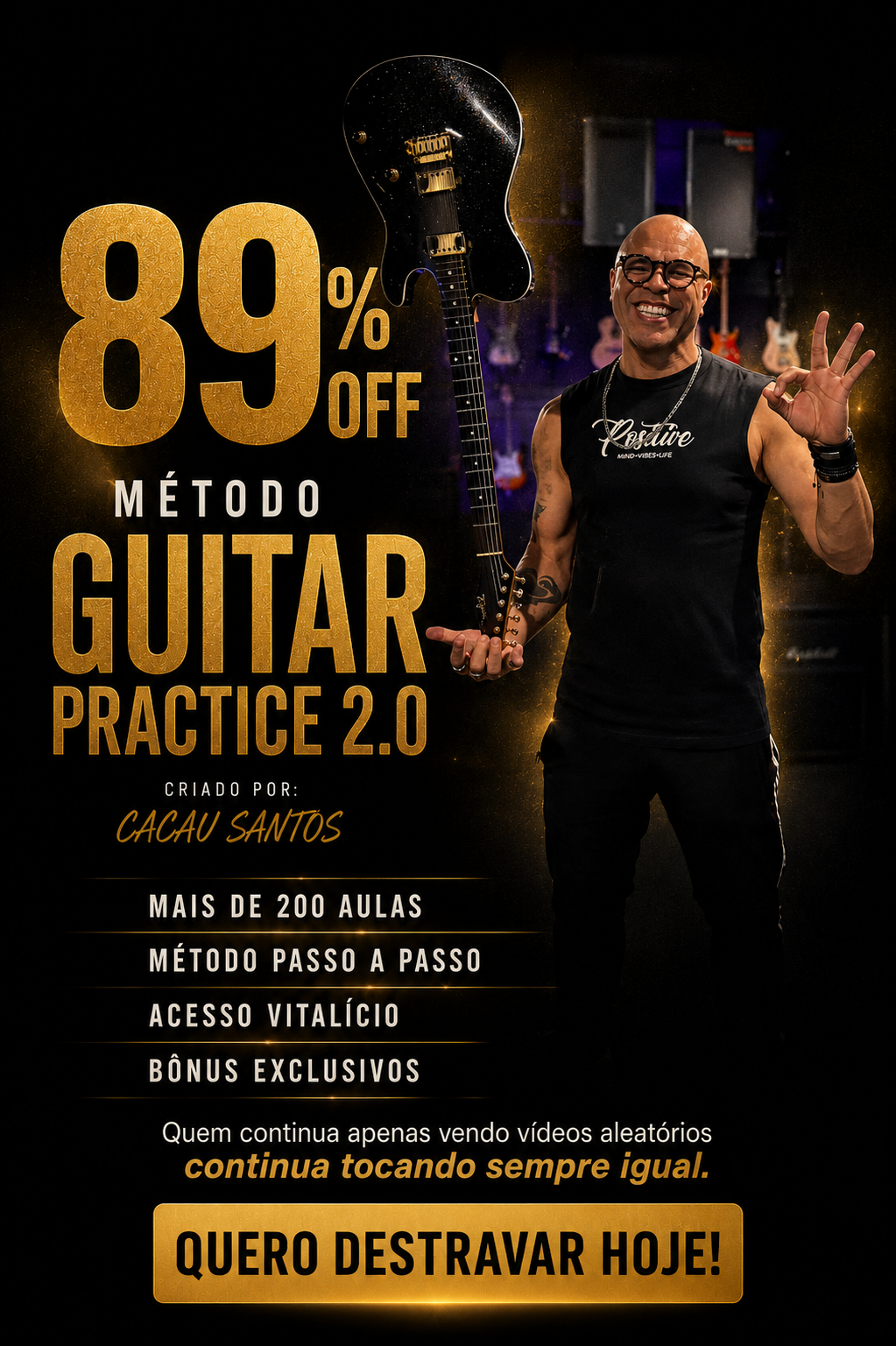 Cacau Santos Facebook ad: Pare de ignorar sua evolução na guitarra.