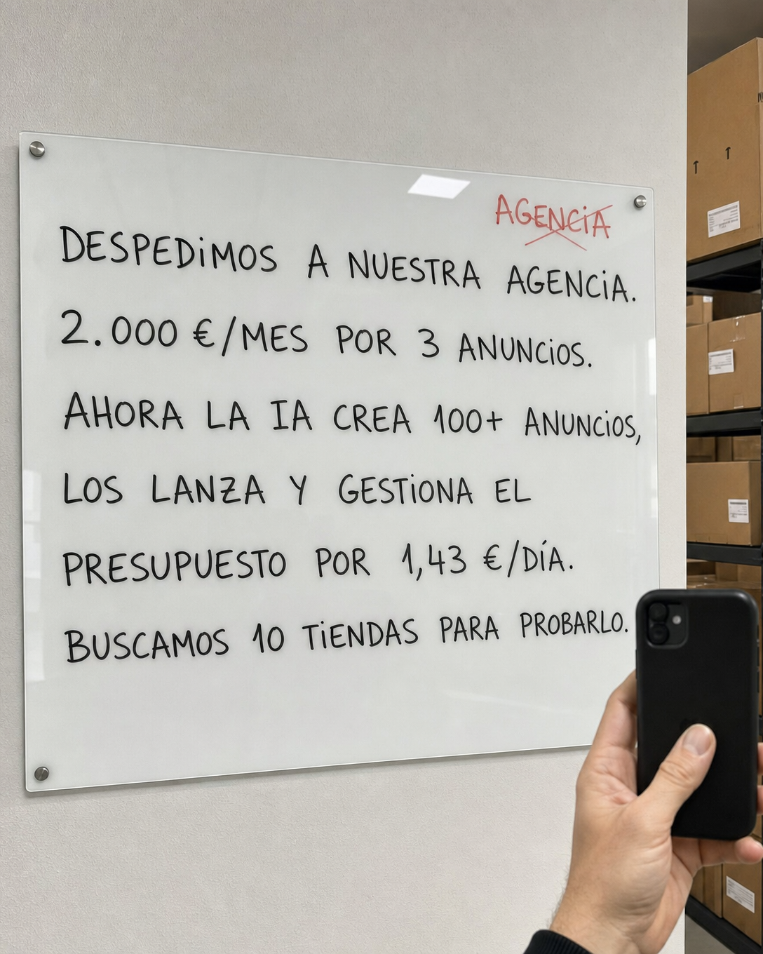 trycrush.ai Facebook ad: Despedimos a nuestra agencia