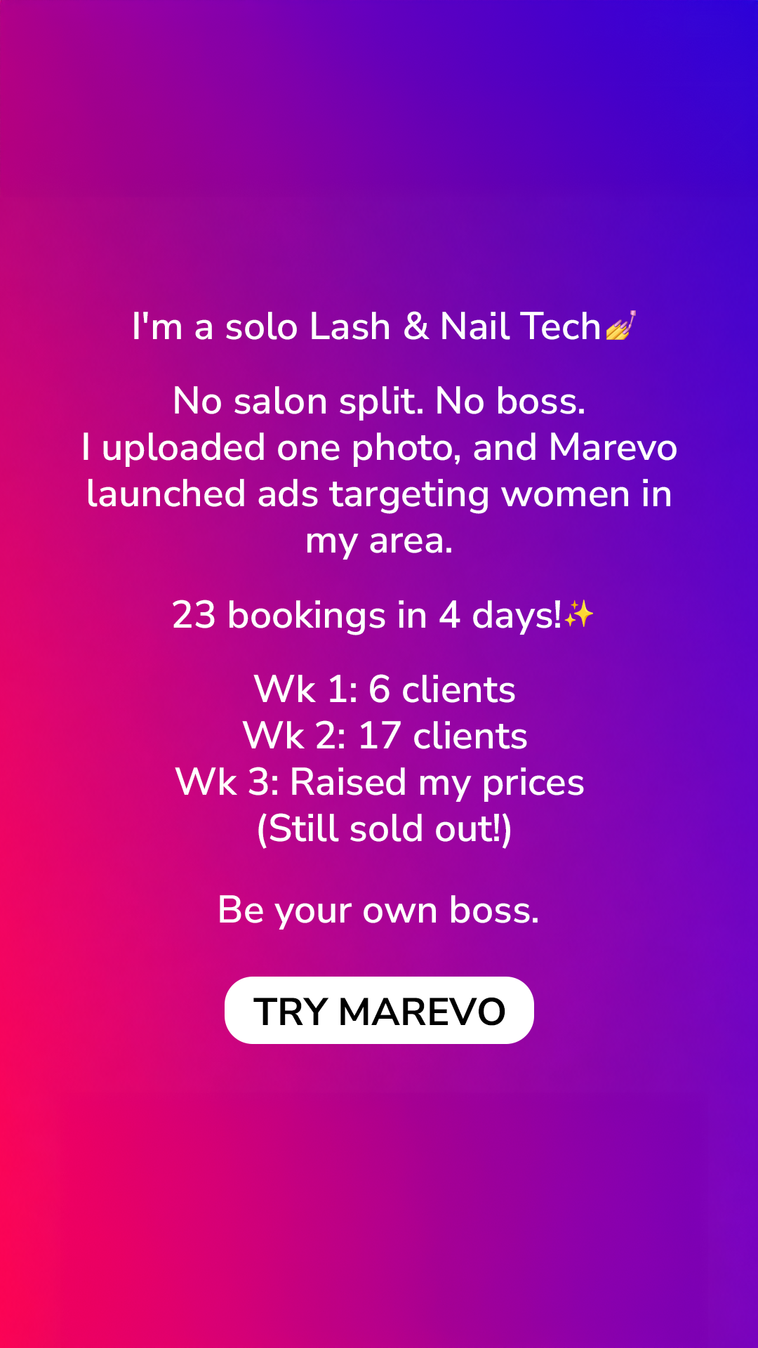 Marevo - AI Ads That Sell Facebook ad: START GENERATE AI ADS