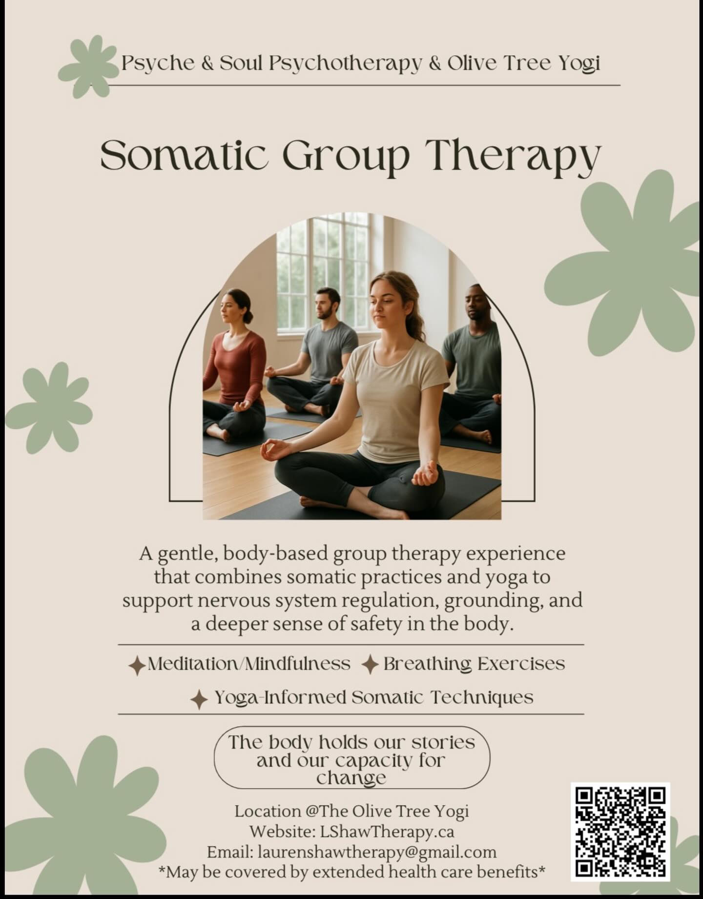 Psyche & Soul Psychotherapy Facebook ad: Somatic Group Therapy is here