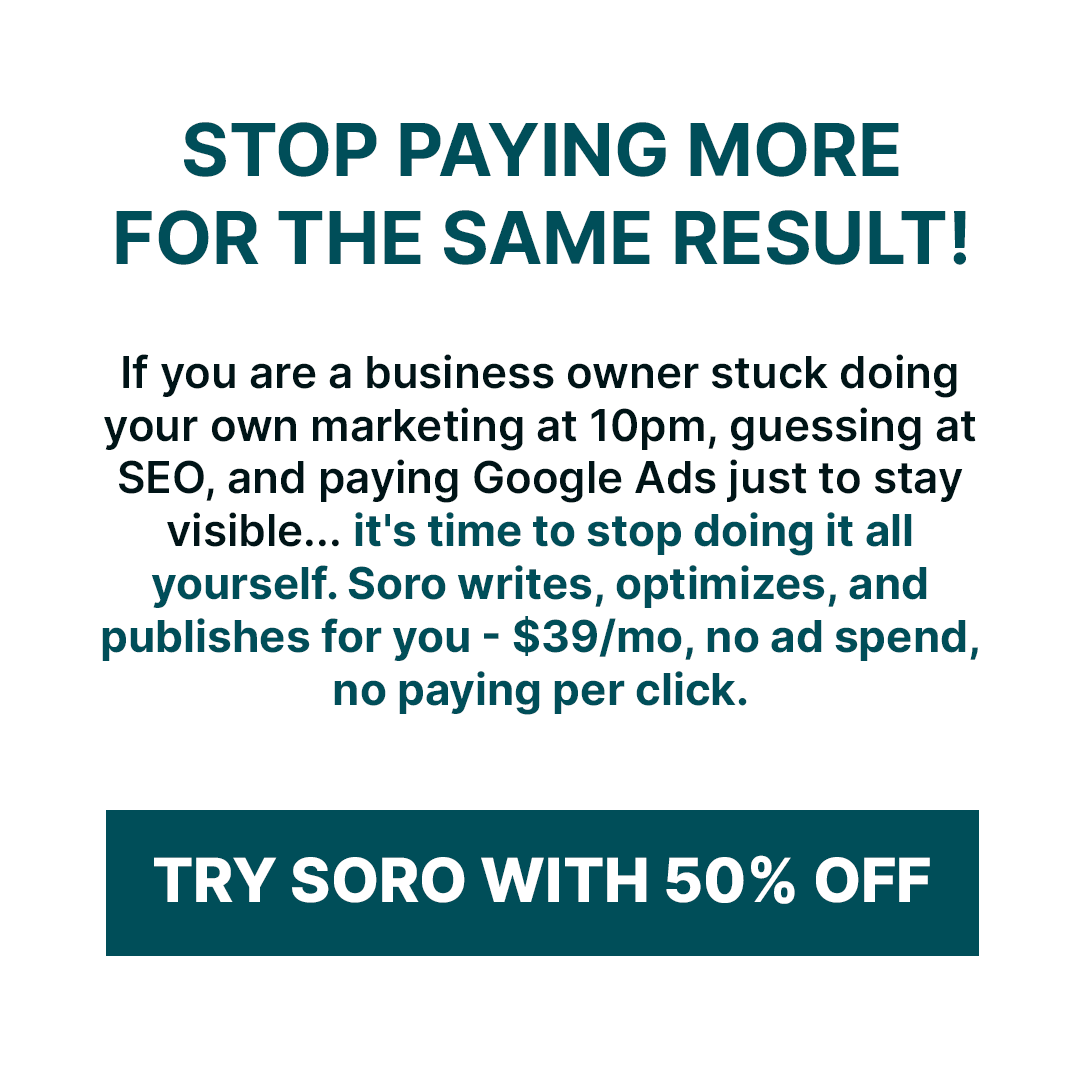 Soro SEO Facebook ad