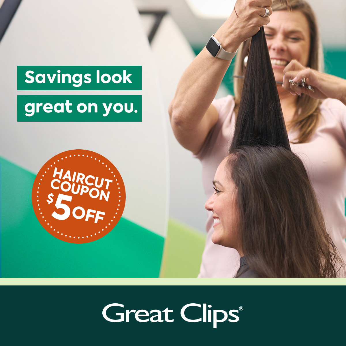 Great Clips Facebook ad: $5 Off Haircut