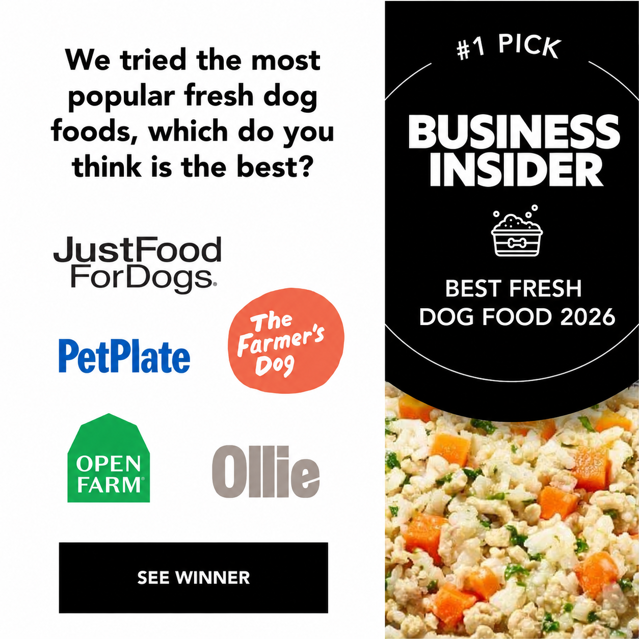 Just Food For Dogs Facebook ad