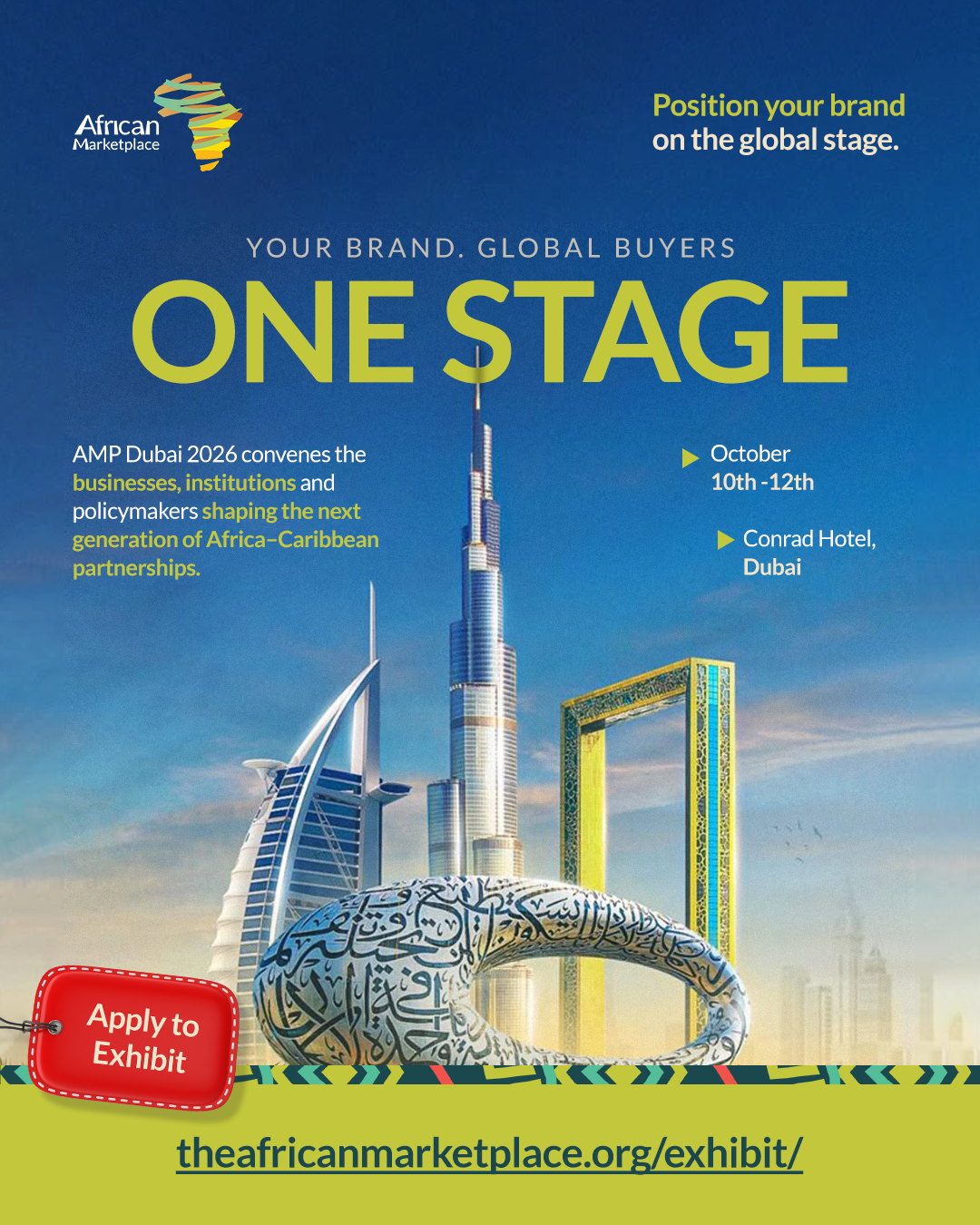 African Marketplace Facebook ad: Exhibit at African Marketplace Dubai 2026