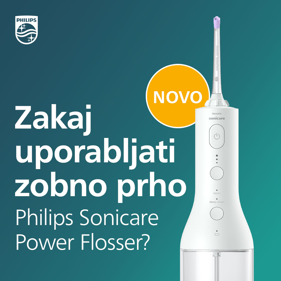 Philips Slovenija Facebook ad: Medzobne obloge? S pomočjo zobne prhe Philips Sonicare…