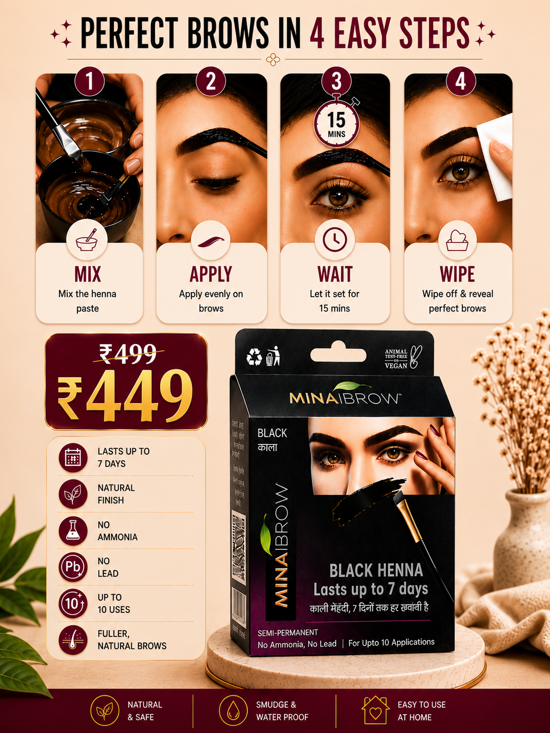 MINA IBROW INDIA Facebook ad