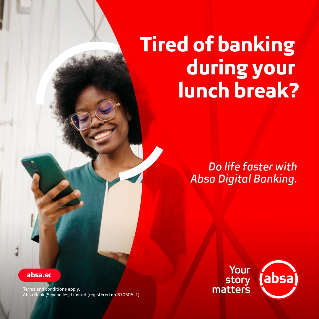 Absa Bank Seychelles Facebook ad: Download your Absa Digital Banking App now