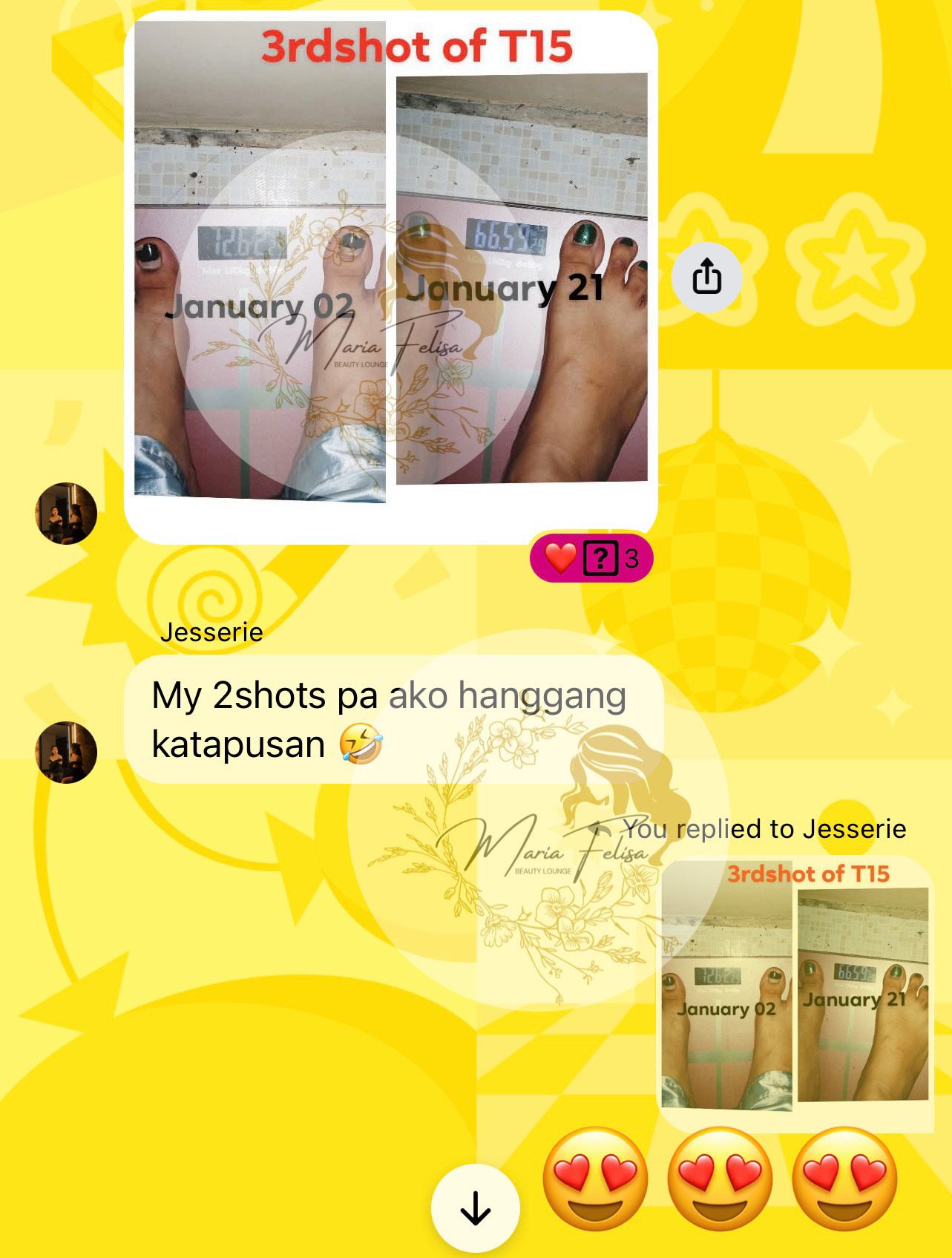 Maria Felisa Beauty Lounge Facebook ad: Start Your Weight Loss Journey Now