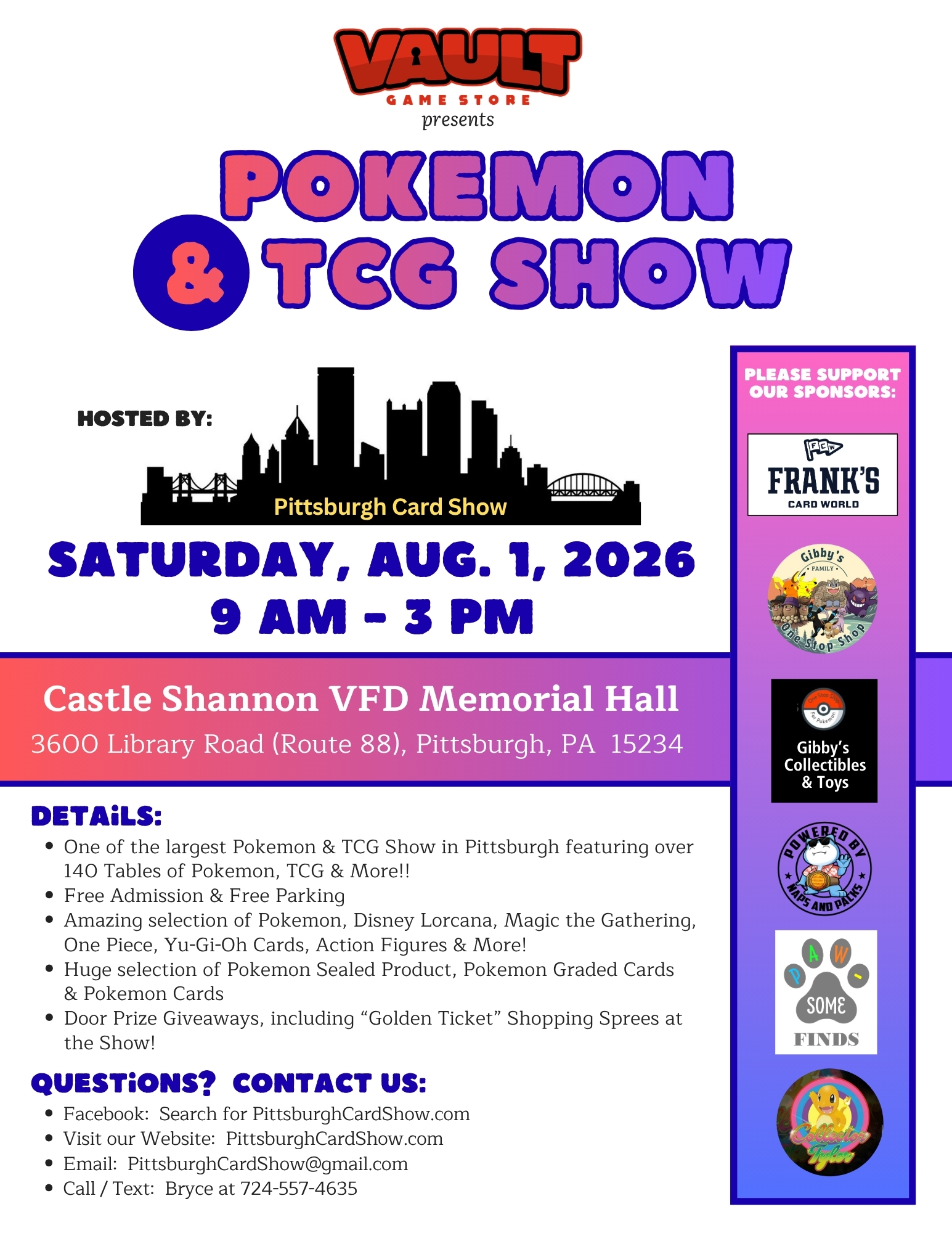 Pittsburgh Card Show Facebook ad: POKEMON, One Piece, MTG & TCG SUPER SHOW!