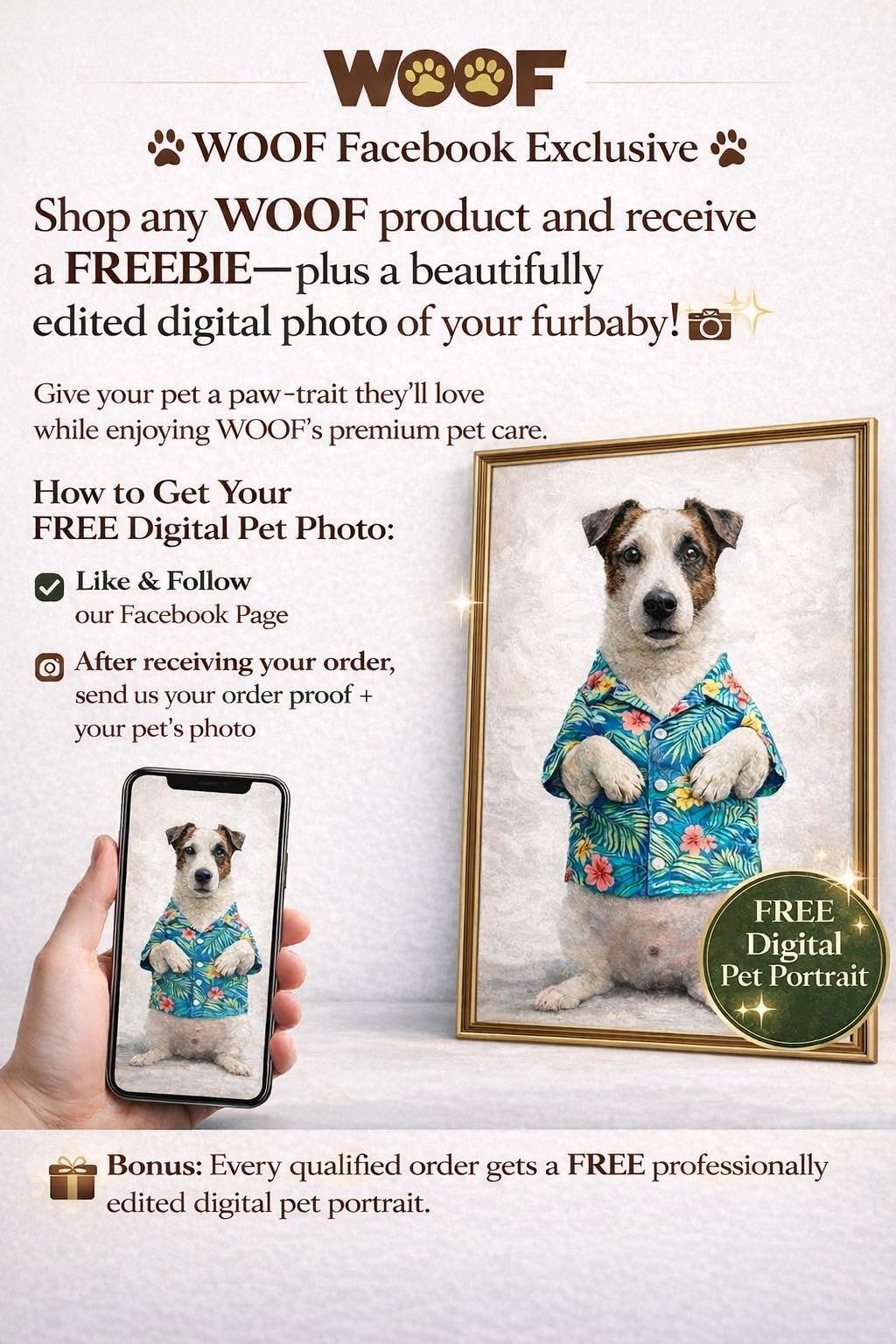 WOOF Premium Organic Dog Shampoo and Soap Facebook ad