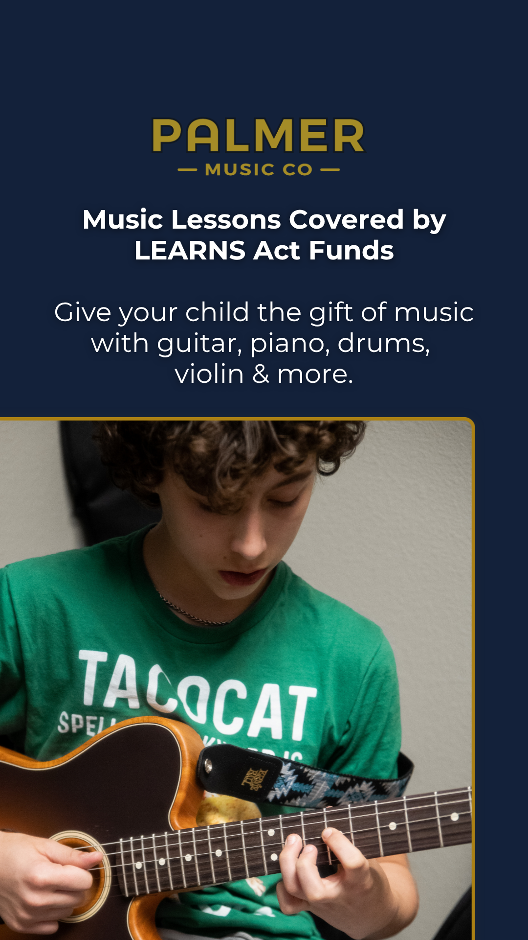 Palmer Music Co Facebook ad from Jun 30, 2026