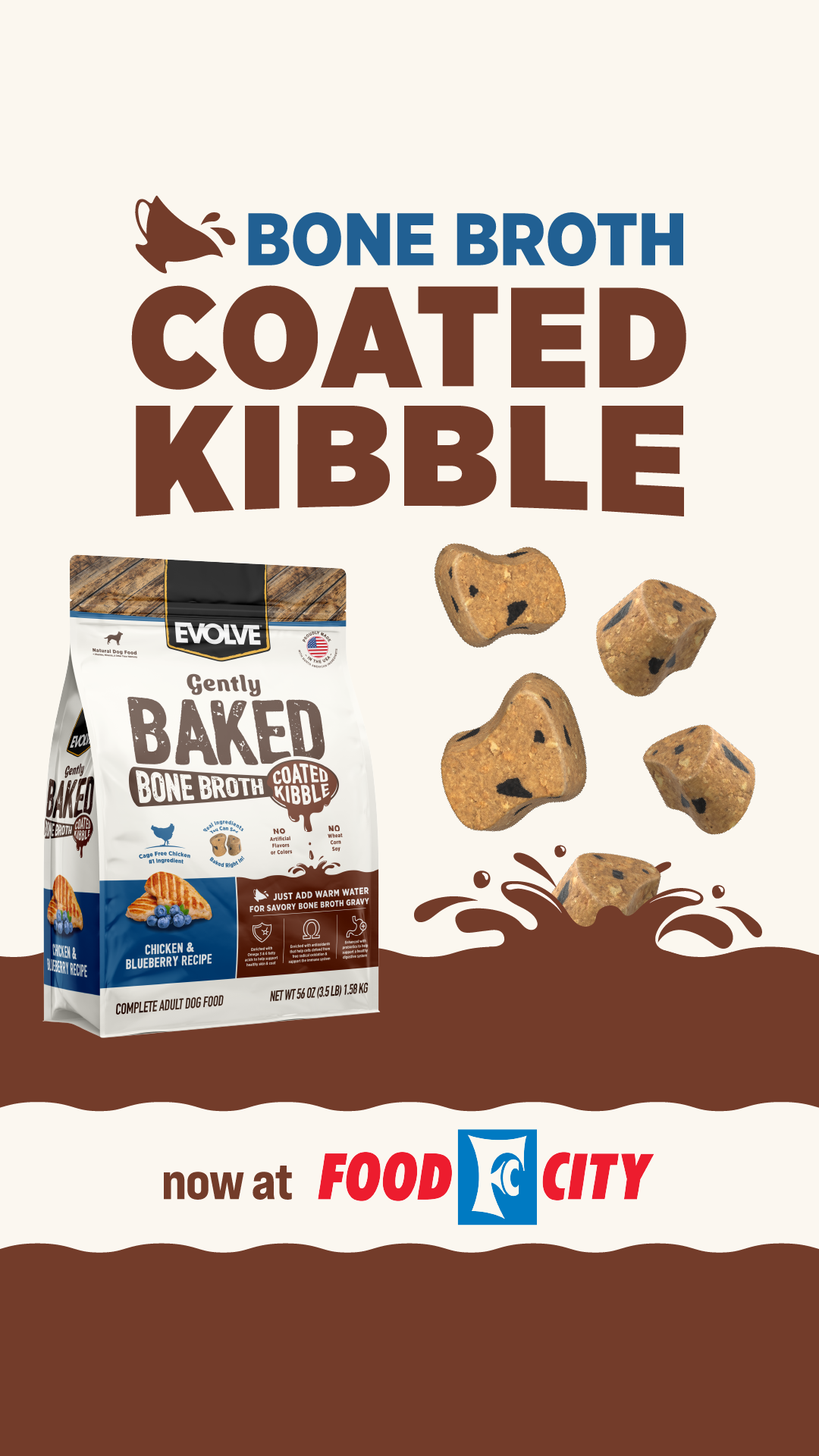 Evolve Pet Food Facebook ad: Dinner Is Served