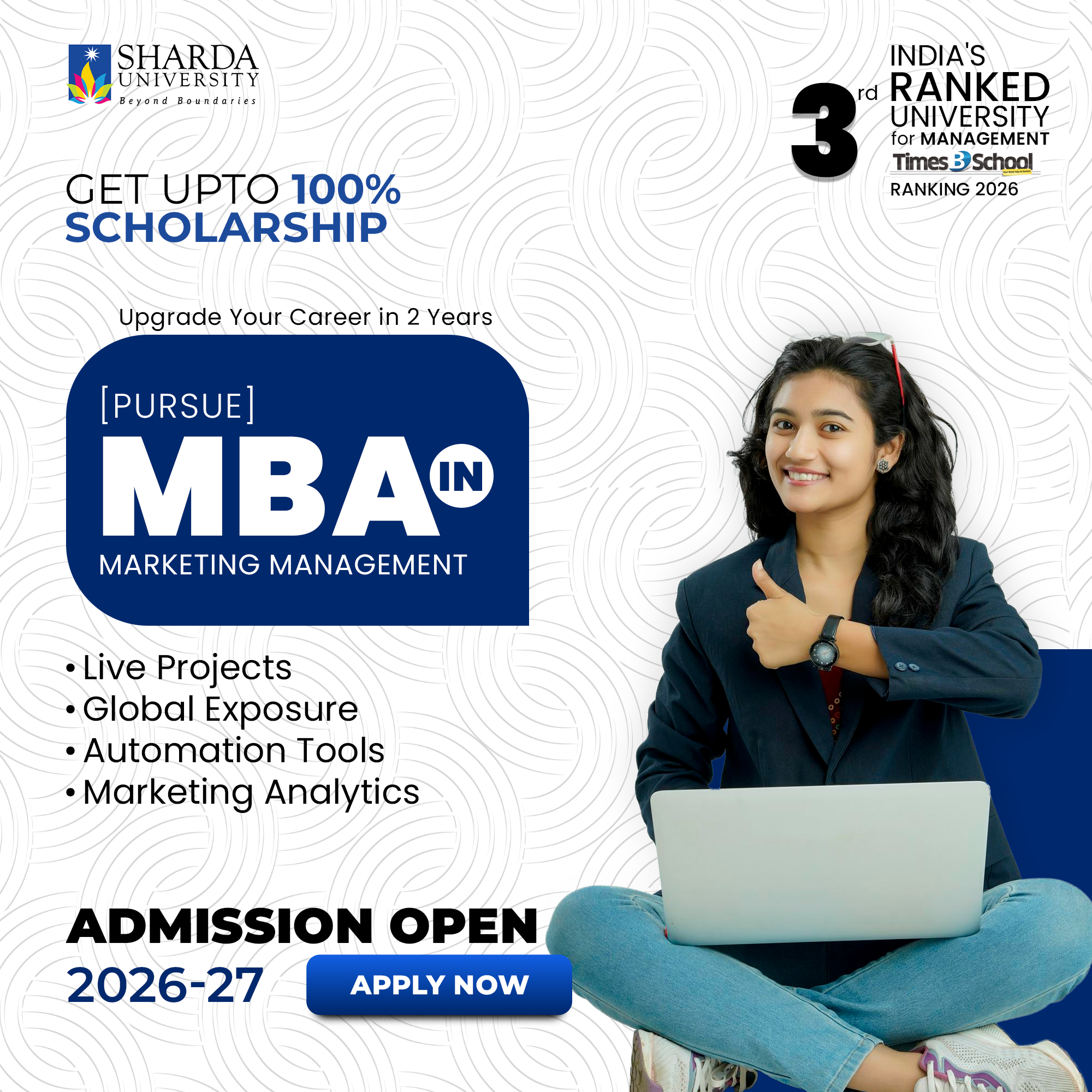 Sharda University Facebook ad