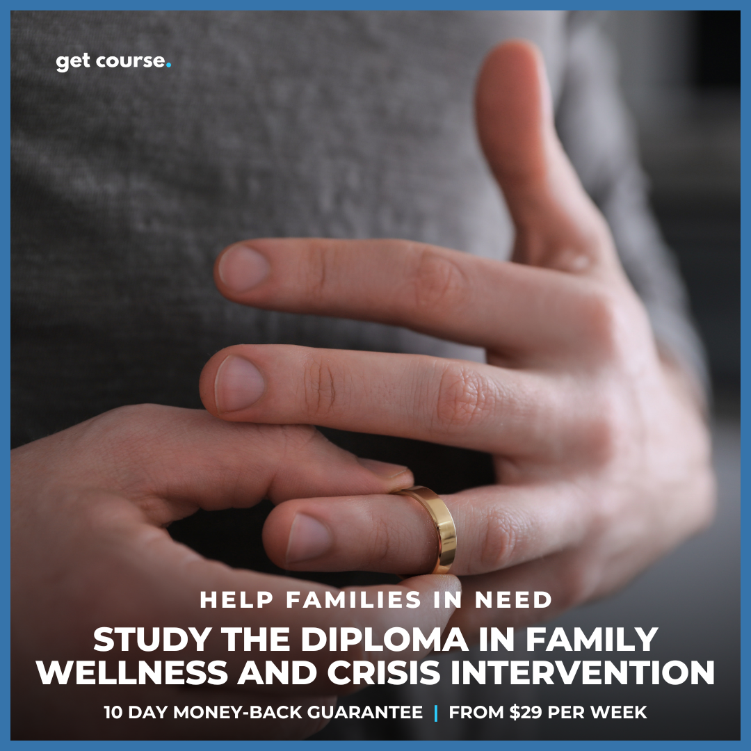 Get Course Co Facebook ad: Diploma in Family Wellness and Crisis Intervention