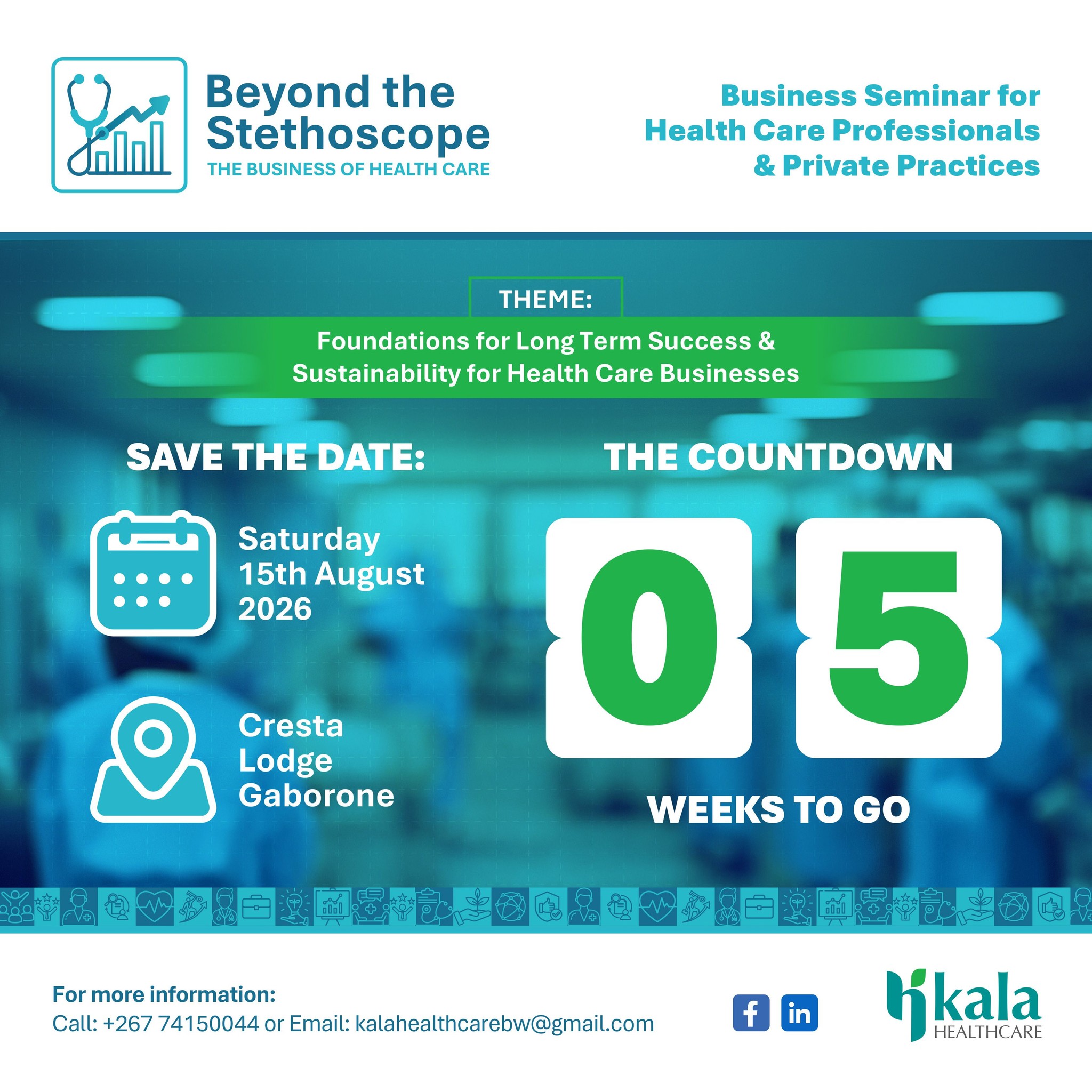 Kala Healthcare Botswana Facebook ad: FIVE WEEKS TO GO!