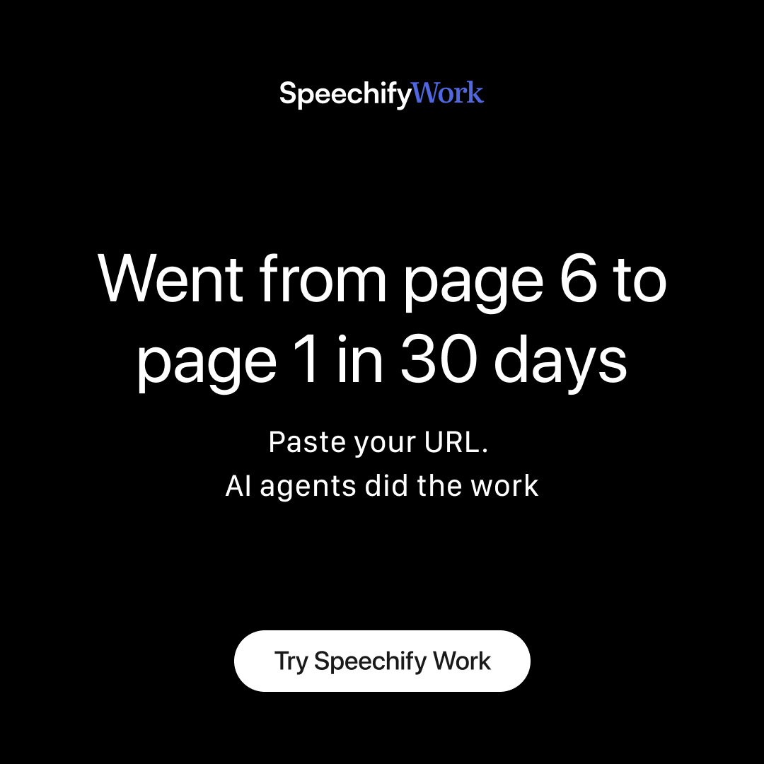 Speechify Work Facebook ad