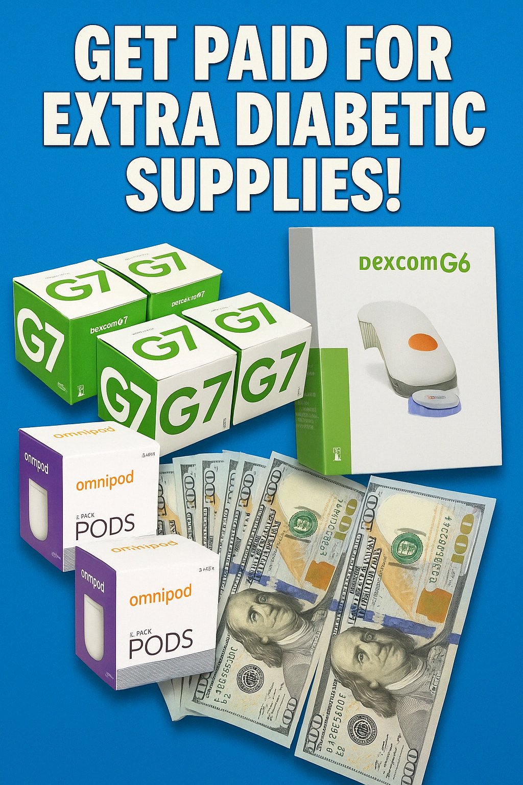 Get Paid Today For Your Diabetic Supplies Facebook ad: Instant Cash For Your Unused Supplies