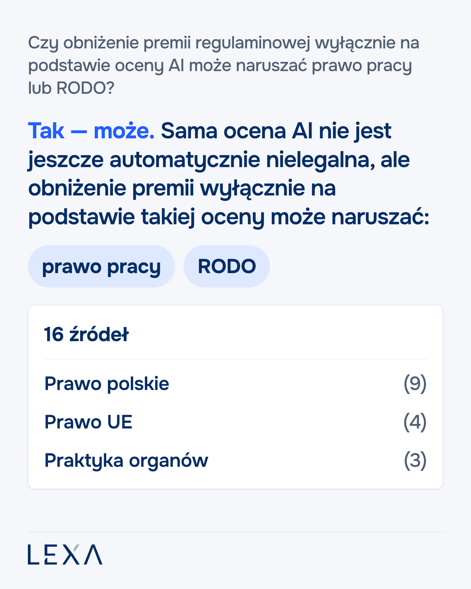LEXA - AI Legal Research Assistant Facebook ad: Odpowiedzi oparte na 3,9 mln polskich źródeł prawa i…