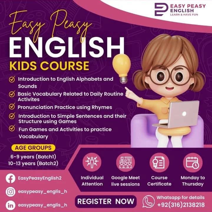 Easy Peasy English Facebook ad: Chat with us