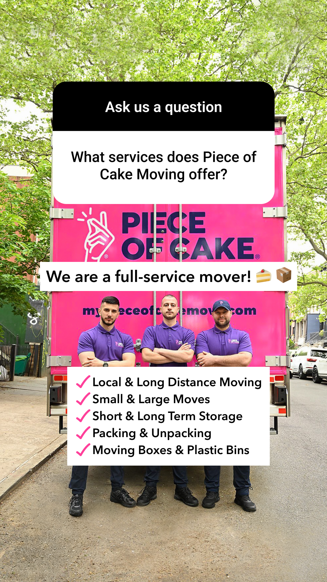 Piece of Cake Moving & Storage Facebook ad