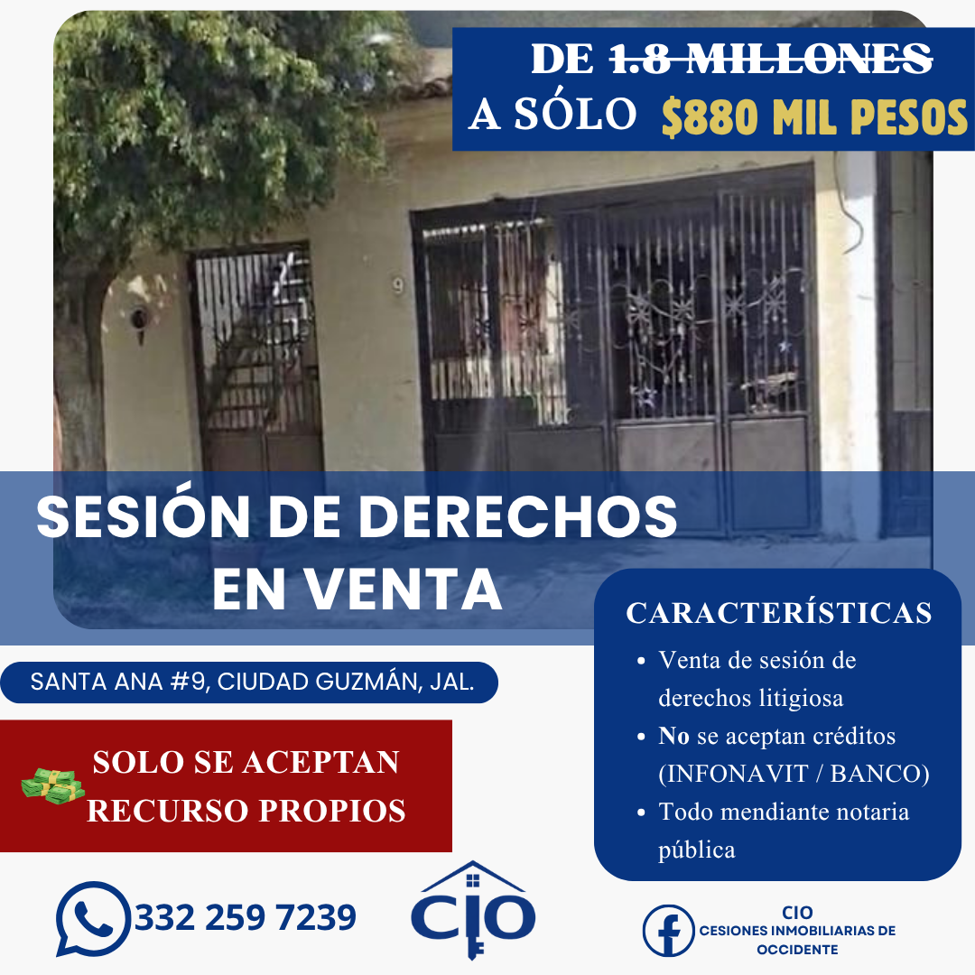 CIO Cesiones Inmobiliarias De Occidente Facebook ad: CIO cesiones inmobiliarias $ (Remates Bancarios) |…