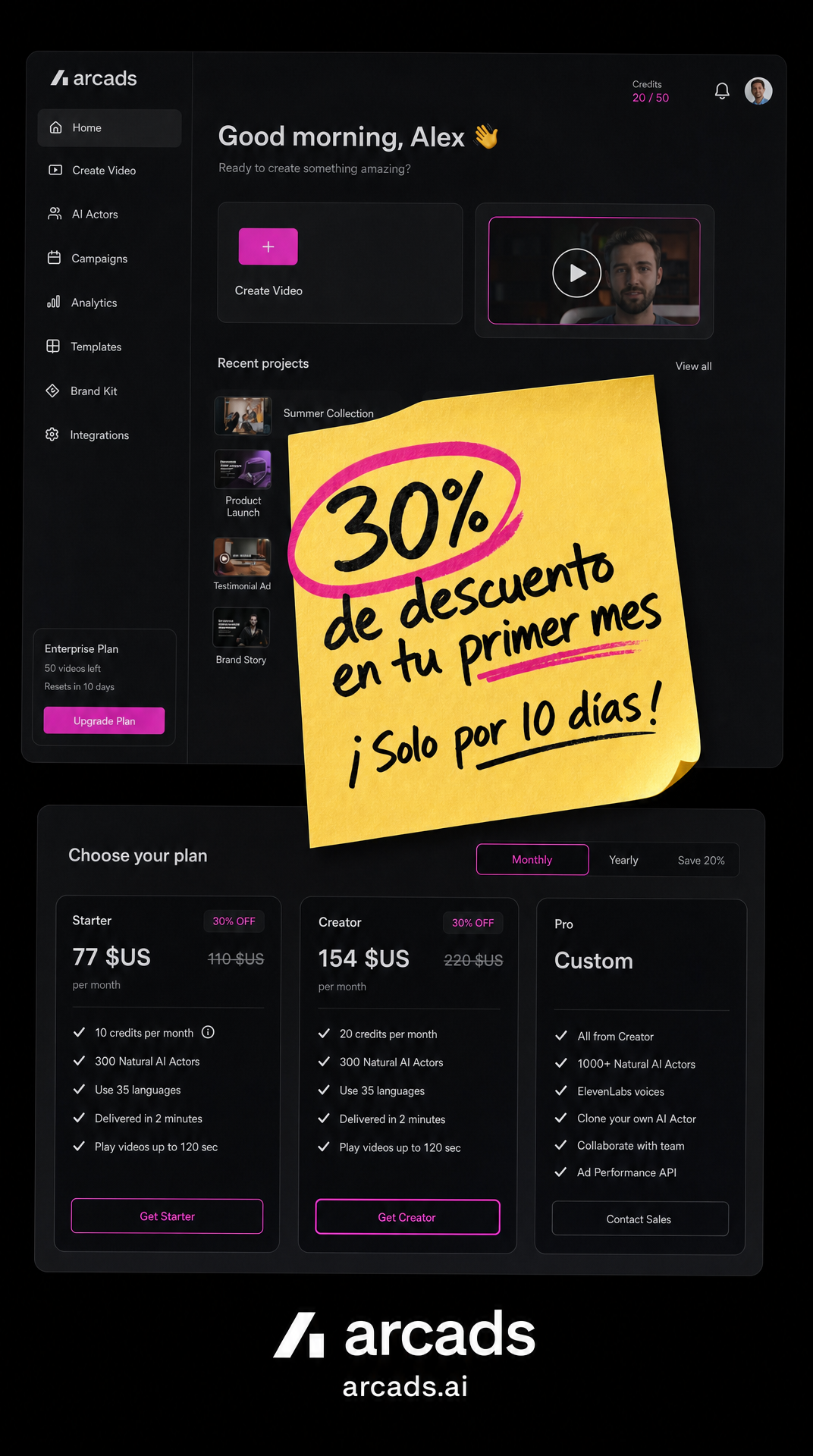 Arcads AI - Newsletter   Facebook ad