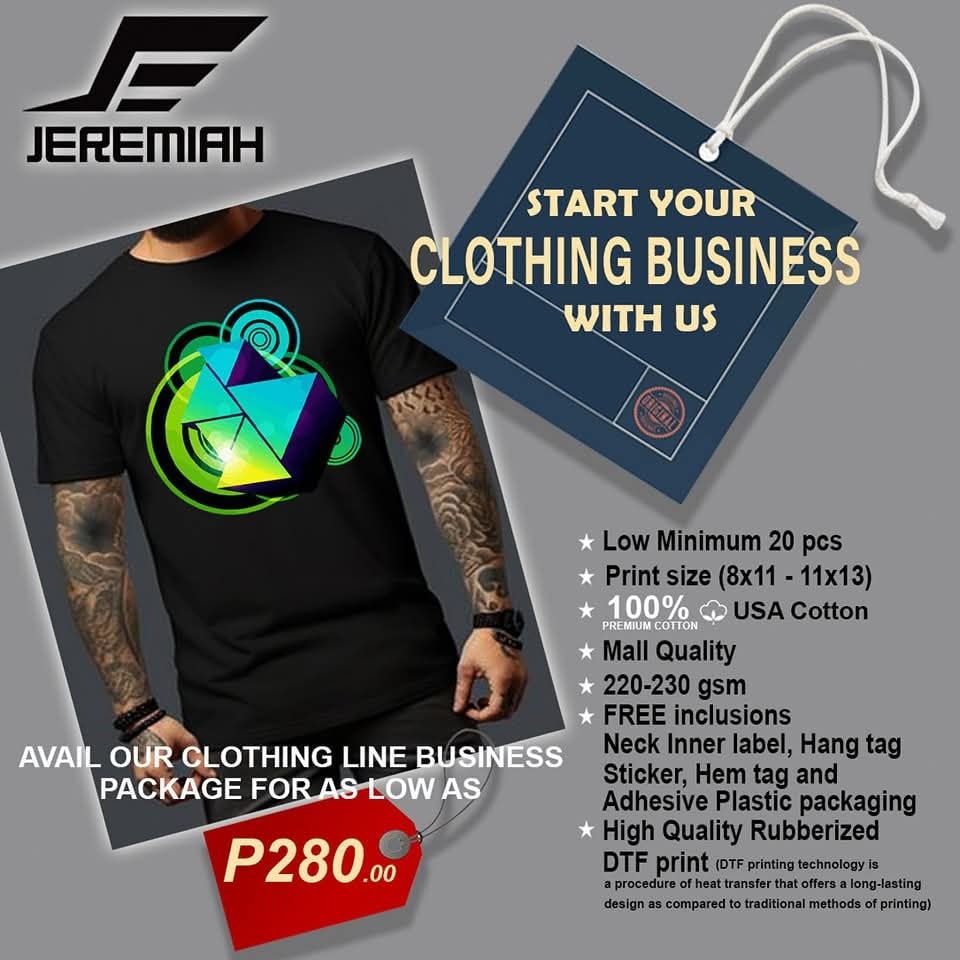 Jeremiah.PH Facebook ad: Avail Our Clothing Line Business Package