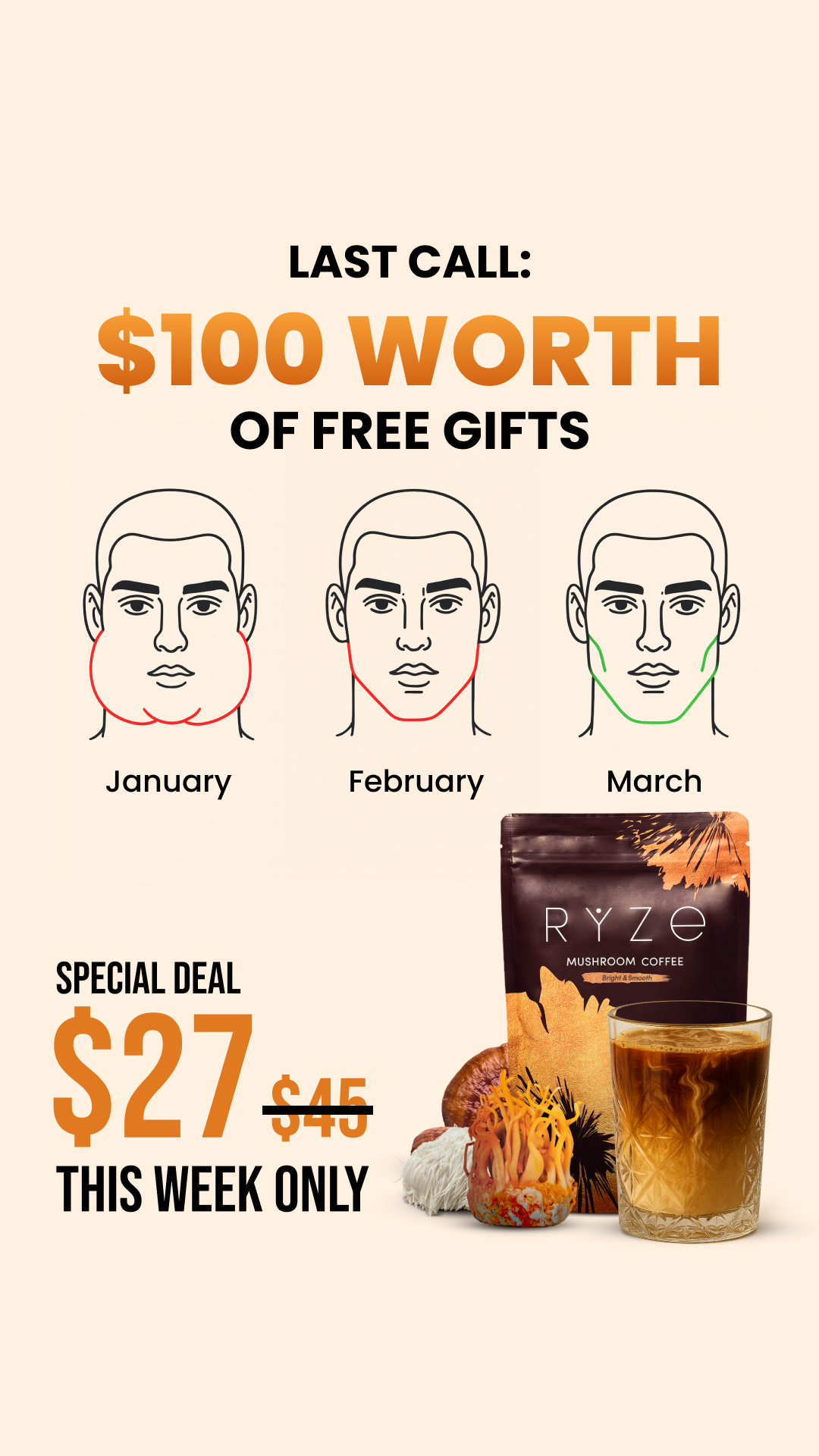 RYZE Superfoods Facebook ad