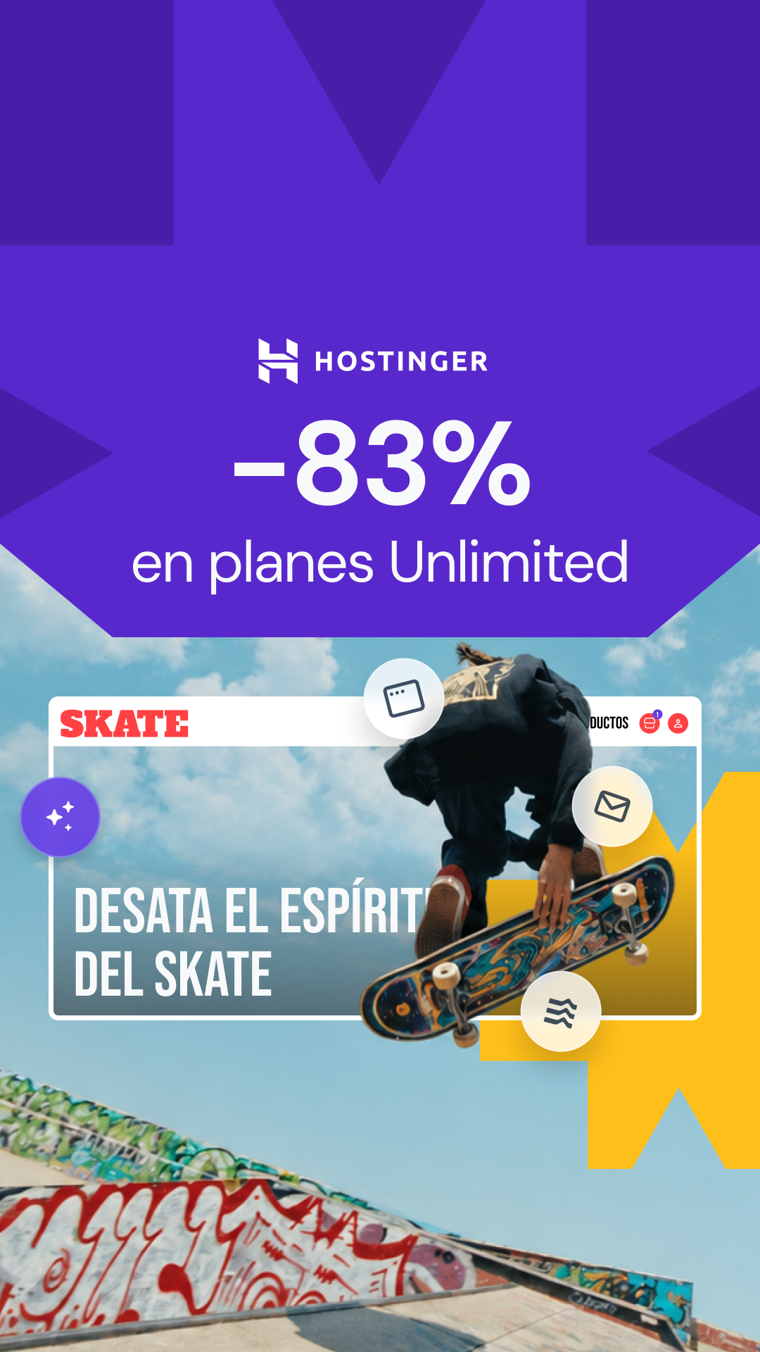 Hostinger Facebook ad: Rebajas de verano en Hostinger