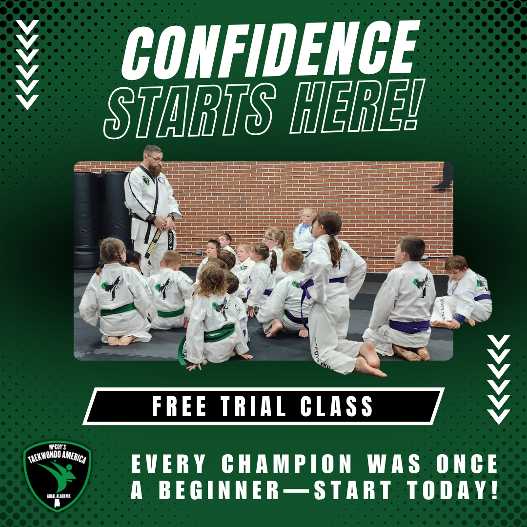 McCoy's Taekwondo America and Krav Maga Facebook ad: FREE Trial Class for Kids, Start Today!