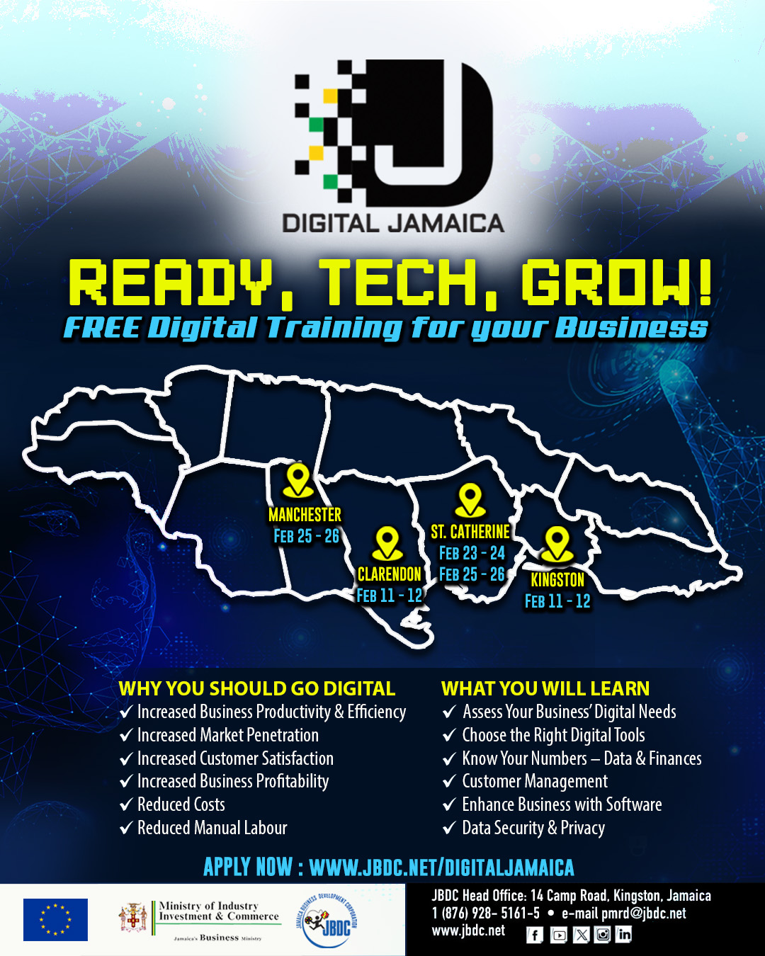 Jamaica Business Development Corporation Facebook ad: Grow Your Business with FREE Training