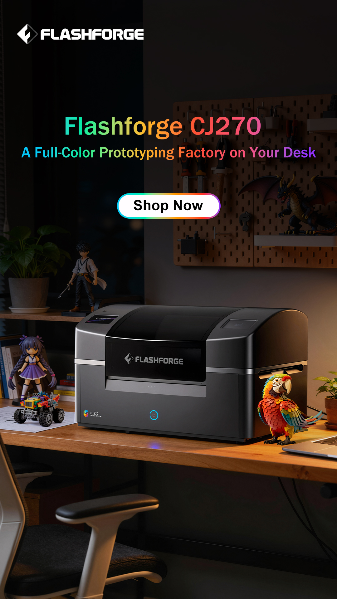 Flashforge Facebook ad: Flashforge CJ270-- Millions of Colors,One Print.The…