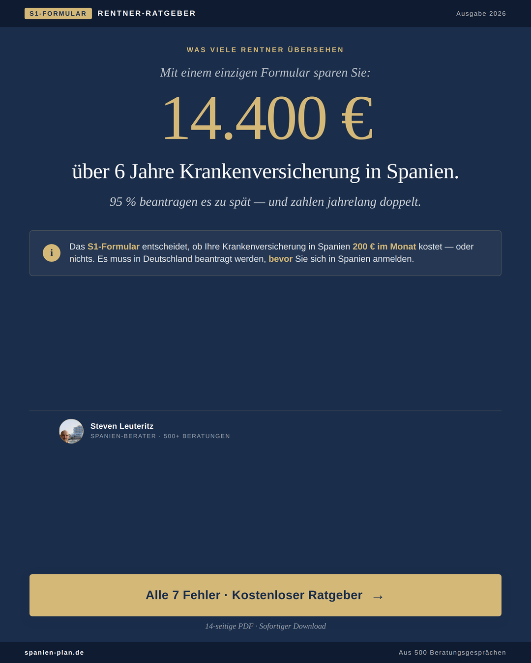 Spanien-plan.de Facebook ad: Wussten Sie, dass Sie als deutscher Rentner in…