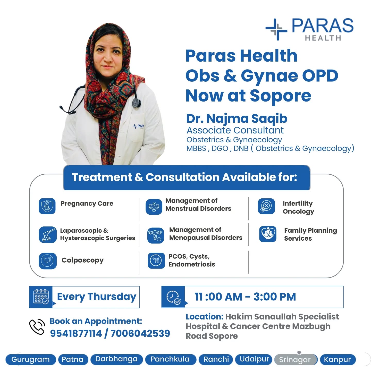 Paras Health - Srinagar Facebook ad: Comprehensive Women’s Healthcare Services are now…