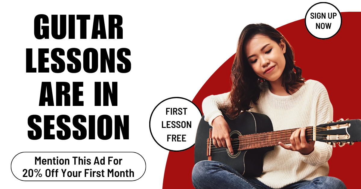 Reading School of Guitar Facebook ad from May 29, 2026