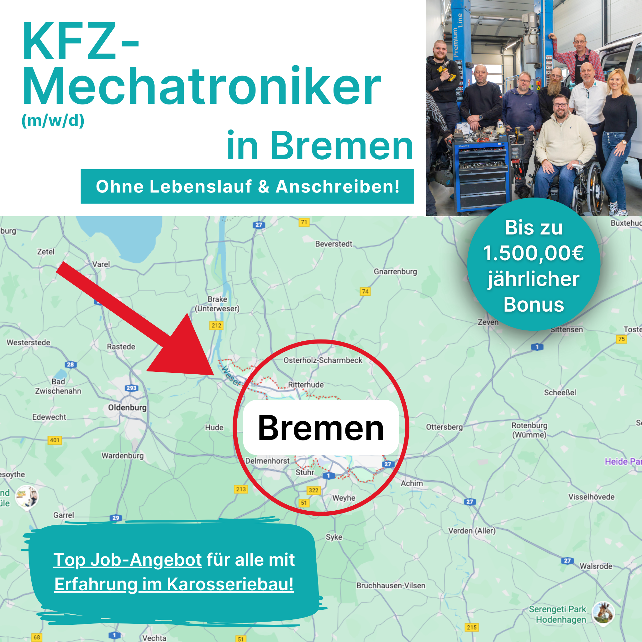 Candidate Flow KFZ-Karriere Facebook ad: Du möchtest ein unwiderstehliches Job-Angebot?