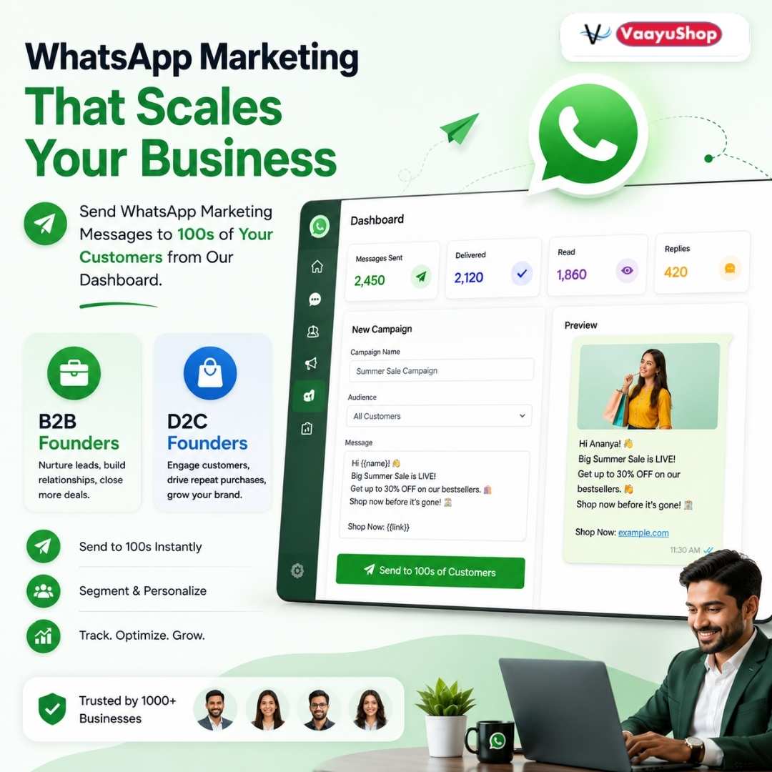 VaayuShop Facebook ad: WhatsApp CRM