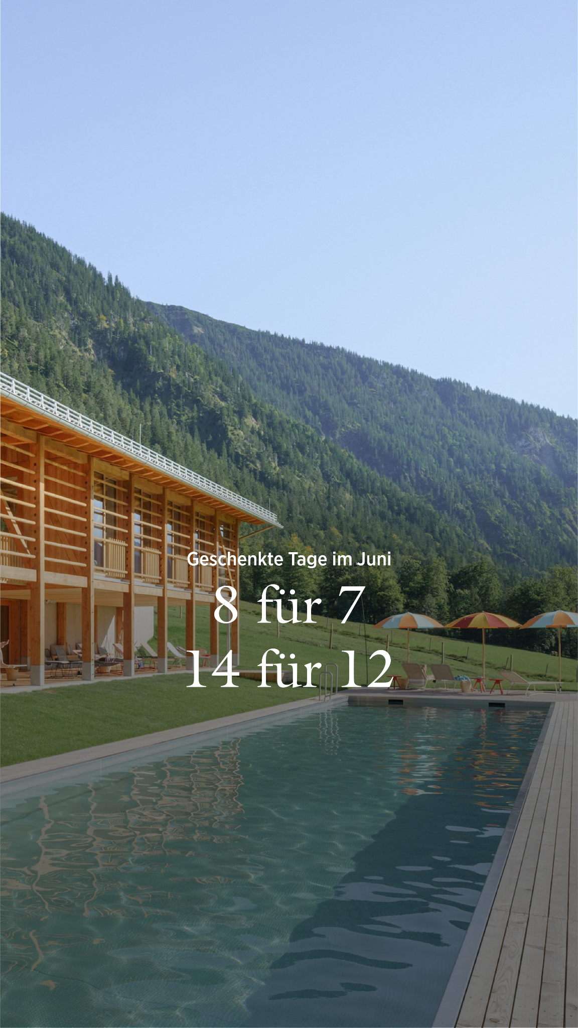 Tannerhof Facebook ad: Geschenkte Nächte im Juni, Tannerhof Bayrischzell