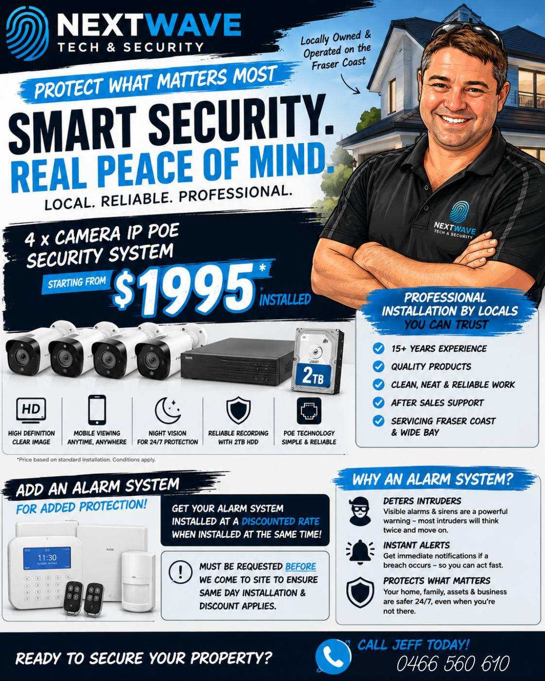 NextWave Tech & Security Facebook ad: Smart CCTV & Security Systems