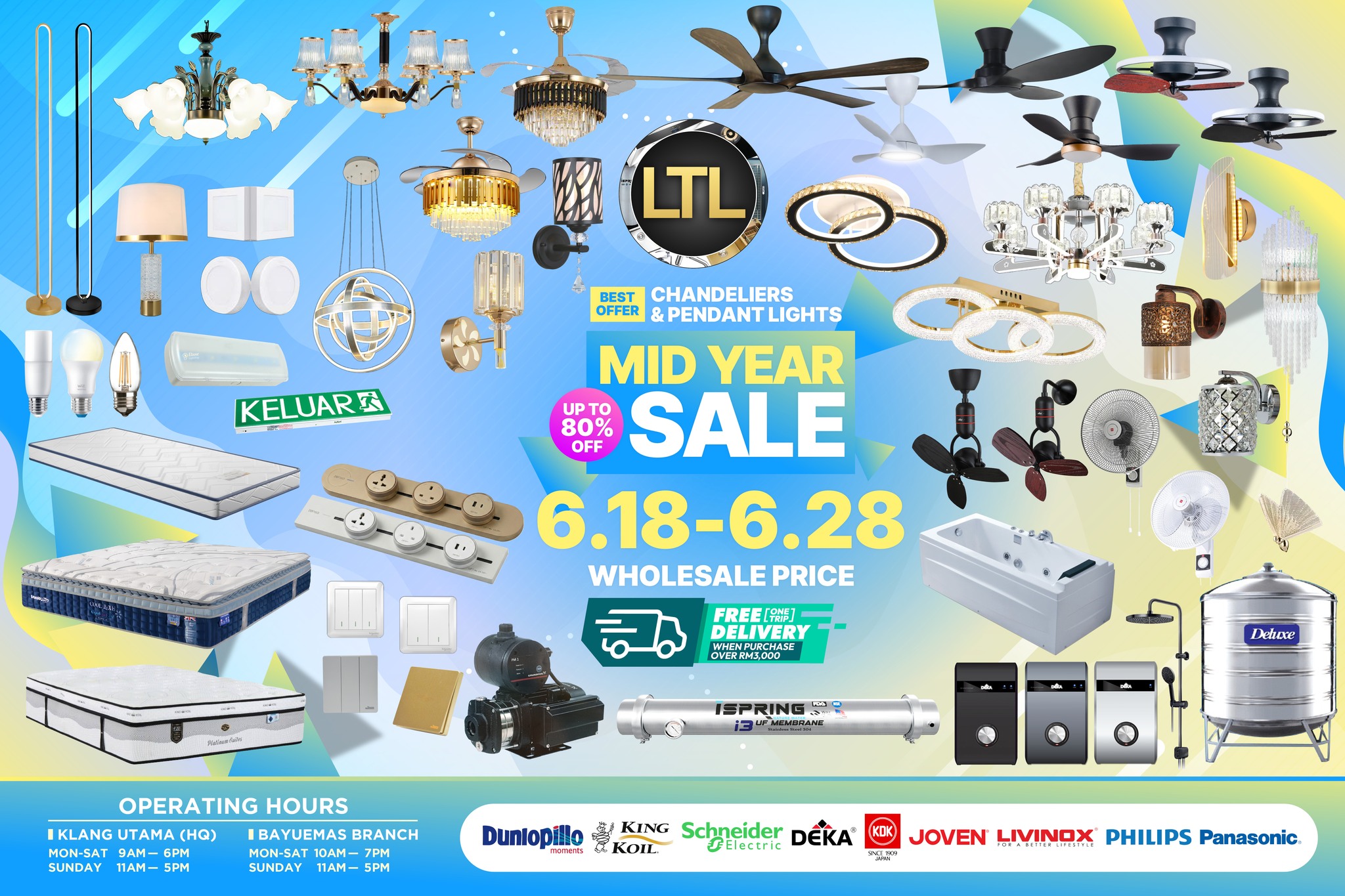 LTL Global Sdn Bhd-One Stop Specialize In Bath,Kitchen,Lighting & Mattress Facebook ad: 𝐋𝐈𝐆𝐇𝐓𝐈𝐍𝐆 𝐁𝐀𝐓𝐇 𝐊𝐈𝐓𝐂𝐇𝐄𝐍 𝐌𝐀𝐓𝐓𝐑𝐄𝐒𝐒